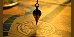Pointing to the centre of a compass