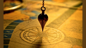 Pointing to the centre of a compass